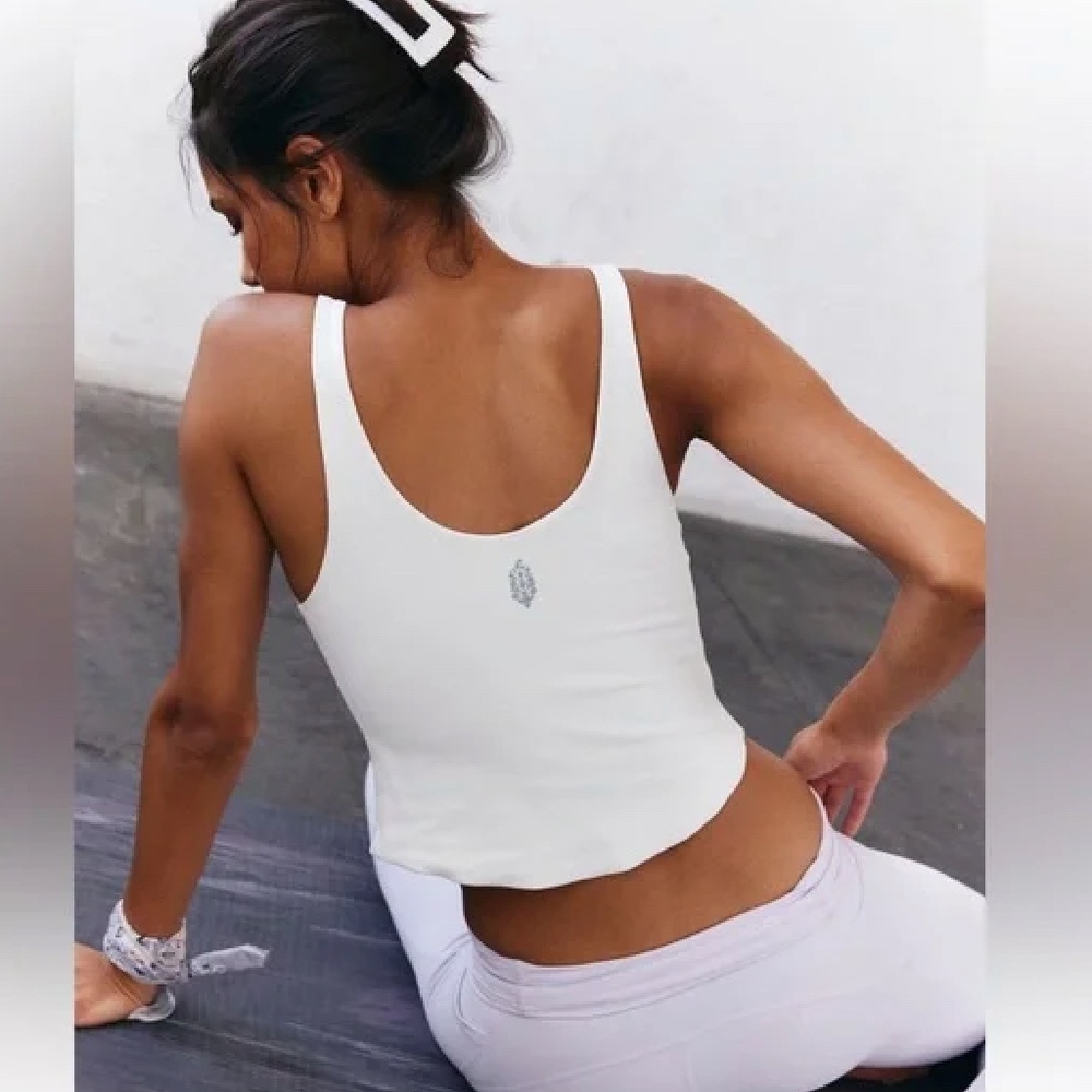 Free People Movement Never Better Cutout Tank-Brown, White NWT - Picture 3 of 3